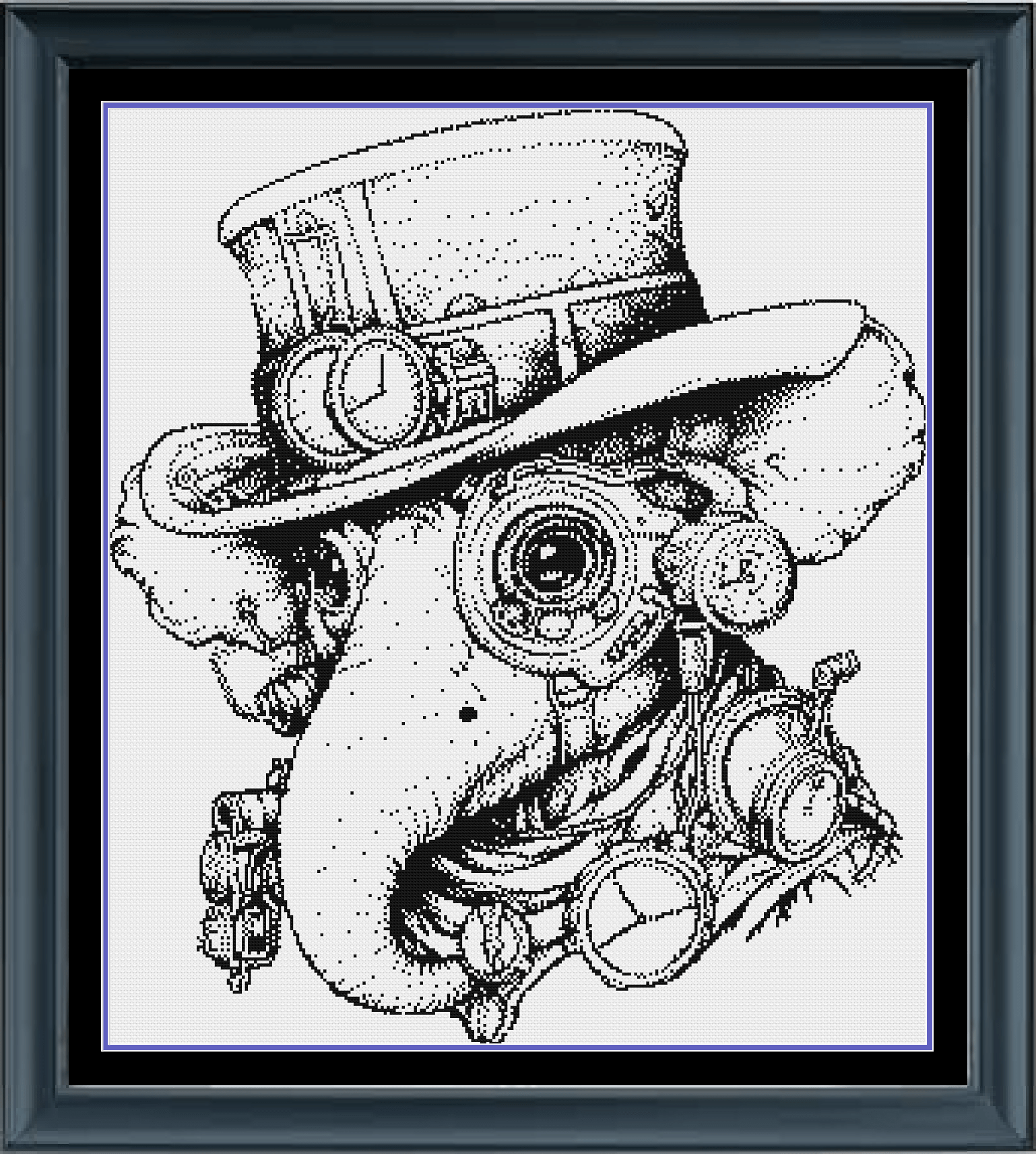 Stitching Jules Design Cross Stitch Pattern Steampunk Elephant Counted Cross Stitch Pattern | Monochrome | Instant Download PDF